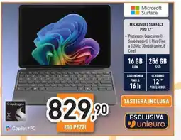 Unieuro MICROSOFT SURFACE PRO 12" offerta
