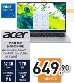 Unieuro acer ASPIRE GO 15 (AG15-72P-77TE) offerta