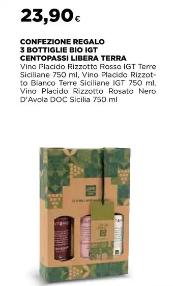 Confezione regalo 3 bottiglie bio igt centopassi libera terra