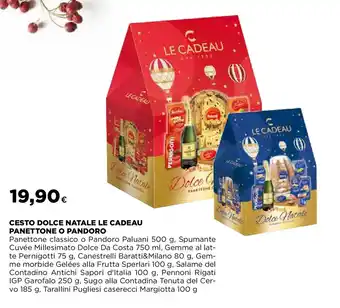 Cesto dolce natale le cadeau panettone o pandoro