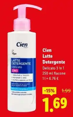 Lidl Cien Latte detergente offerta