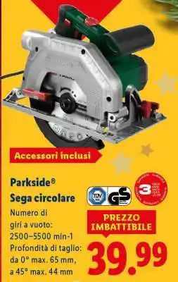 Lidl Parkside Sega circolare offerta