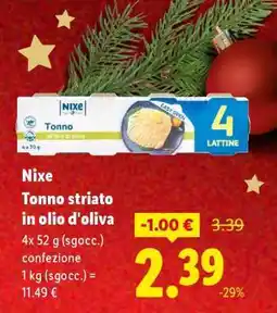 Lidl Nixe Tonno striato in olio d'oliva offerta