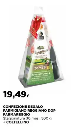 Ipercoop Confezione regalo parmigiano reggiano dop parmareggio + coltellino offerta