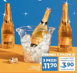 Bennet Prosecco doc millesimato casa SANT'ORSOLA 3 pezzi offerta
