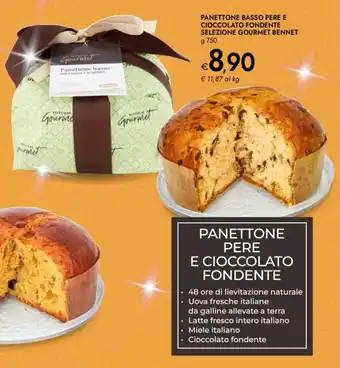 Panettone basso pere e cioccolato fondente selezione GOURMET BENNET