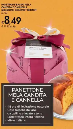 Bennet Panettone basso mela candita e cannella selezione GOURMET BENNET offerta
