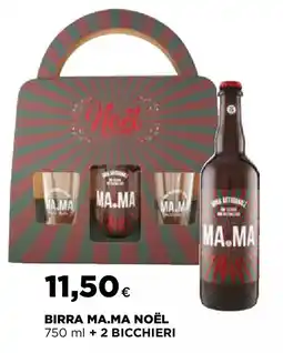 Ipercoop Birra ma.ma noël + 2 bicchieri offerta