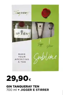 Ipercoop Gin tanqueray ten + jigger e stirrer offerta