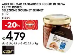 Bennet Alici del mar cantabrico in olio di oliva filetti distesi selezione GOURMET BENNET offerta