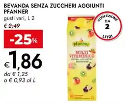 Bennet Bevanda senza zuccheri aggiunti PFANNER offerta