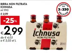 Bennet Birra non filtrata ICHNUSA offerta