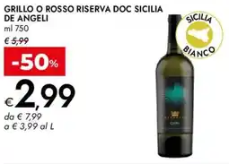 Bennet Grillo o rosso riserva doc sicilia DE ANGELI offerta