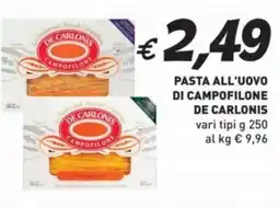 Coal Pasta all'uovo di campofilone DE CARLONIS offerta