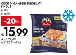 Bennet Code di gamberi surgelati FINDUS offerta