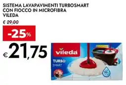 Bennet Sistema lavapavimenti turbosmart con fiocco in microfibra VILEDA offerta