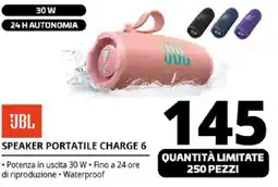 Comet JBL Speaker portatile charge 6 offerta