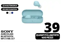 Comet SONY AURICOLARI BLUETOOTH WFC510B.CE7 offerta