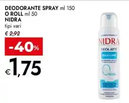 Bennet Deodorante spray o roll NIDRA offerta