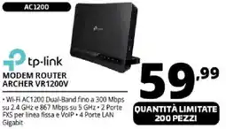 Comet tp-link MODEM ROUTER ARCHER VR1200V offerta