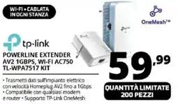 Comet tp-link POWERLINE EXTENDER AV2 1GBPS, WI-FI AC750 TL-WPA7517 KIT offerta