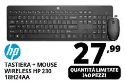 Comet hp TASTIERA + MOUSE WIRELESS HP 230 18H24AA offerta