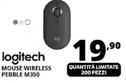 Comet logitech MOUSE WIRELESS PEBBLE M350 offerta