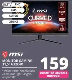 Comet msi MONITOR GAMING 31,5" G32C4X offerta