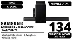 Comet SAMSUNG SOUNDBAR + SUBWOOFER HW-B650F/ZF offerta