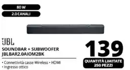 Comet JBL SOUNDBAR + SUBWOOFER JBLBAR2.0AIOM2BK offerta