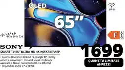 Comet SONY SMART TV 65" ULTRA HD 4K K65XR83PAEP offerta