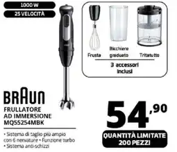 Comet BRAUN FRULLATORE AD IMMERSIONE MQ55254MBK offerta
