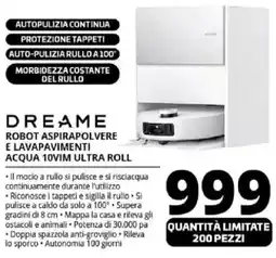 Comet DREAME ROBOT ASPIRAPOLVERE E LAVAPAVIMENTI ACQUA 10VIM ULTRA ROLL offerta