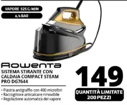 Comet Rowenta SISTEMA STIRANTE CON CALDAIA COMPACT STEAM PRO DG7644 offerta