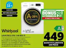 Comet Whirlpool LAVATRICE FFB 1148 BSV IT offerta