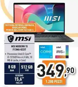 Unieuro MSI MODERN 15 F13MG-022IT offerta