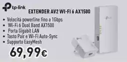 Unieuro tp-link EXTENDER AV2 WI-FI 6 AX1500 offerta