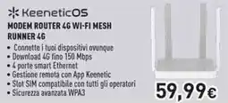 Unieuro Keeneticos modem router 4G wi-fi mesh runner 4G offerta