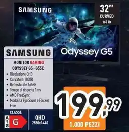 Unieuro SAMSUNG MONITOR GAMING ODYSSEY 65-G55C offerta