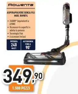Unieuro Rowenta ASPIRAPOLVERE SENZA FILI MOD. RH9B74 offerta