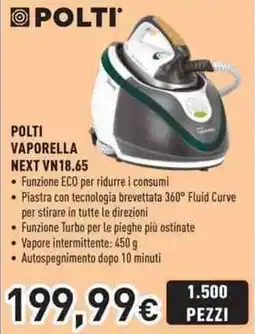 Unieuro POLTI VAPORELLA NEXT VN18.65 offerta