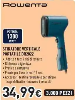 Unieuro Rowenta STIRATORE VERTICALE PORTATILE DR2022 offerta