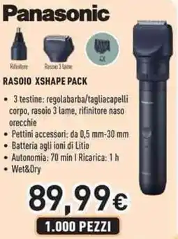 Unieuro Panasonic rasoio xshape pack offerta