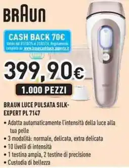 Unieuro BRAUN BRAUN LUCE PULSATA SILK- EXPERT PL 7147 offerta