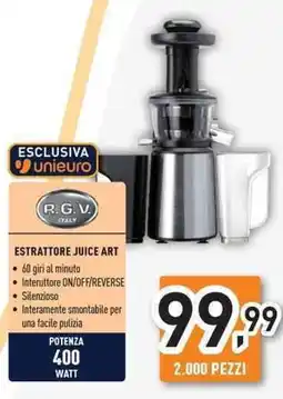 Unieuro R.G.V. ITALY estrattore juice art offerta