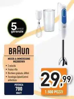 Unieuro BRAUN MIXER A IMMERSIONE MQ3005WH offerta