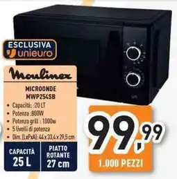 Unieuro Moulinex MICROONDE MWP254SB offerta