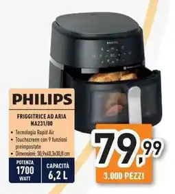 Unieuro PHILIPS FRIGGITRICE AD ARIA NA231/00 offerta