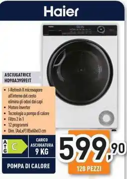 Unieuro Haier ASCIUGATRICE HD90A3959EIT offerta