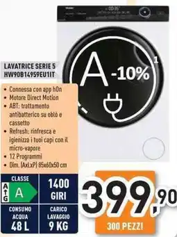 Unieuro Haier LAVATRICE SERIE 5 HW90B14959EU1IT offerta